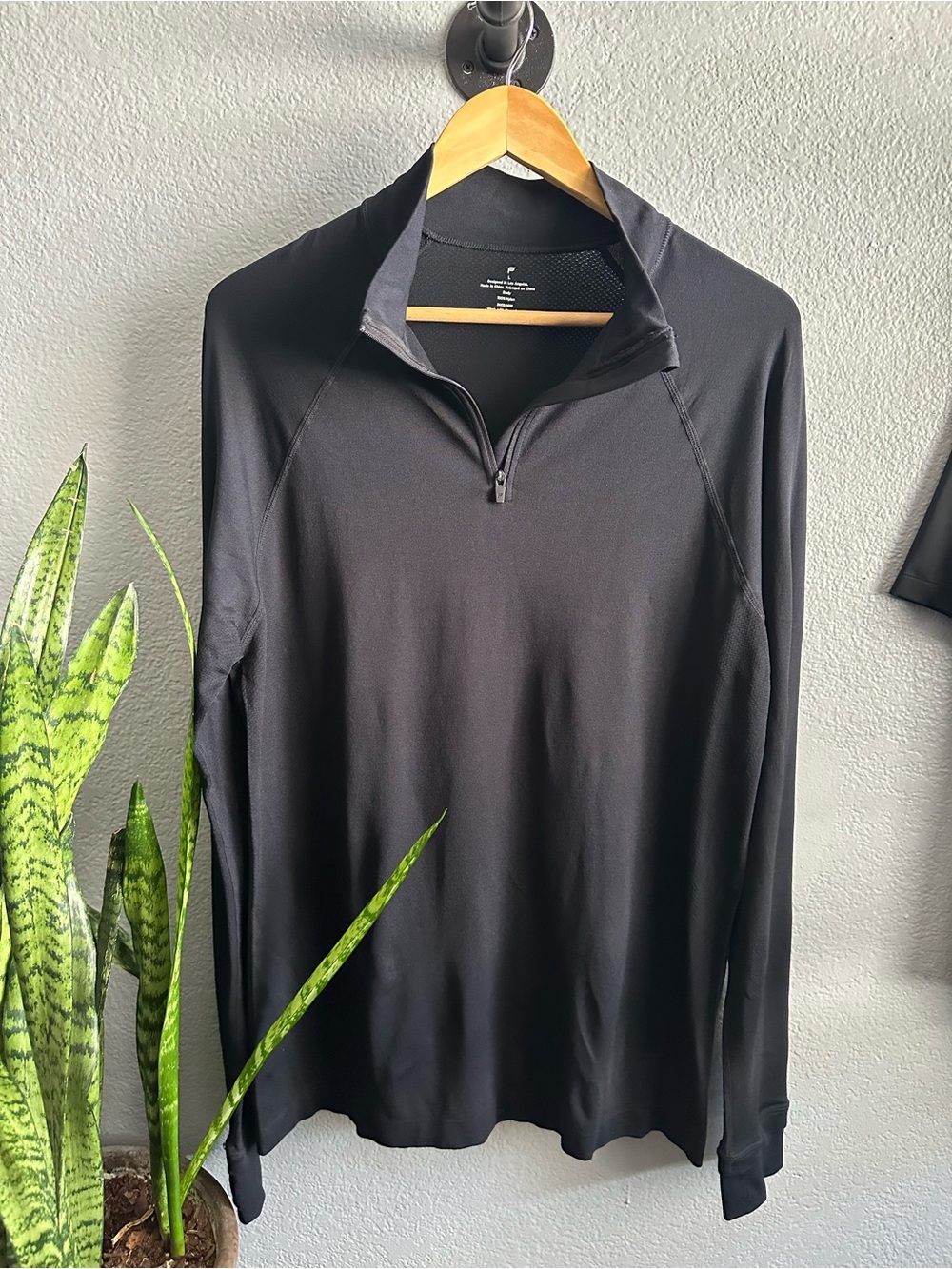 Fabletics Men’s Black Quarter-Zip Performance Sweater